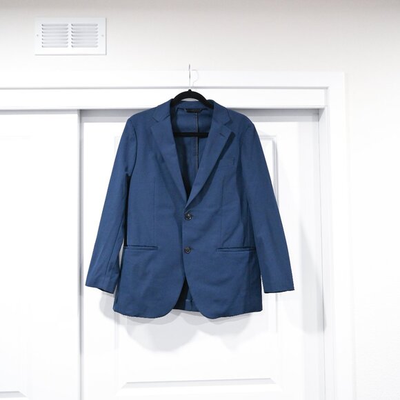 Sene Men's Size Medium 100% Polyester Blue Travel Blazer - Picture 2 of 8